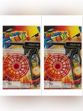 2 Kids Foam Flying Disc Shooter Toy - Red